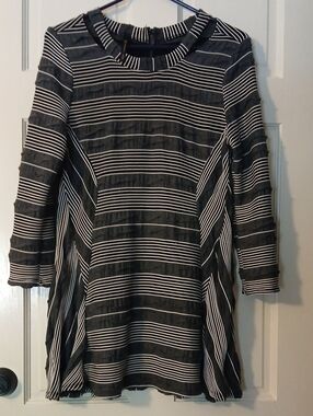I C By Connie  K Black and White Striped Knit Tee
